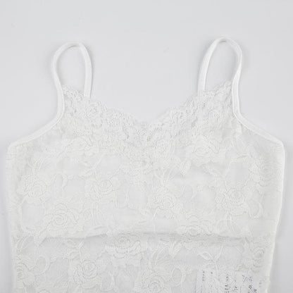 V neck lace backless cami top
