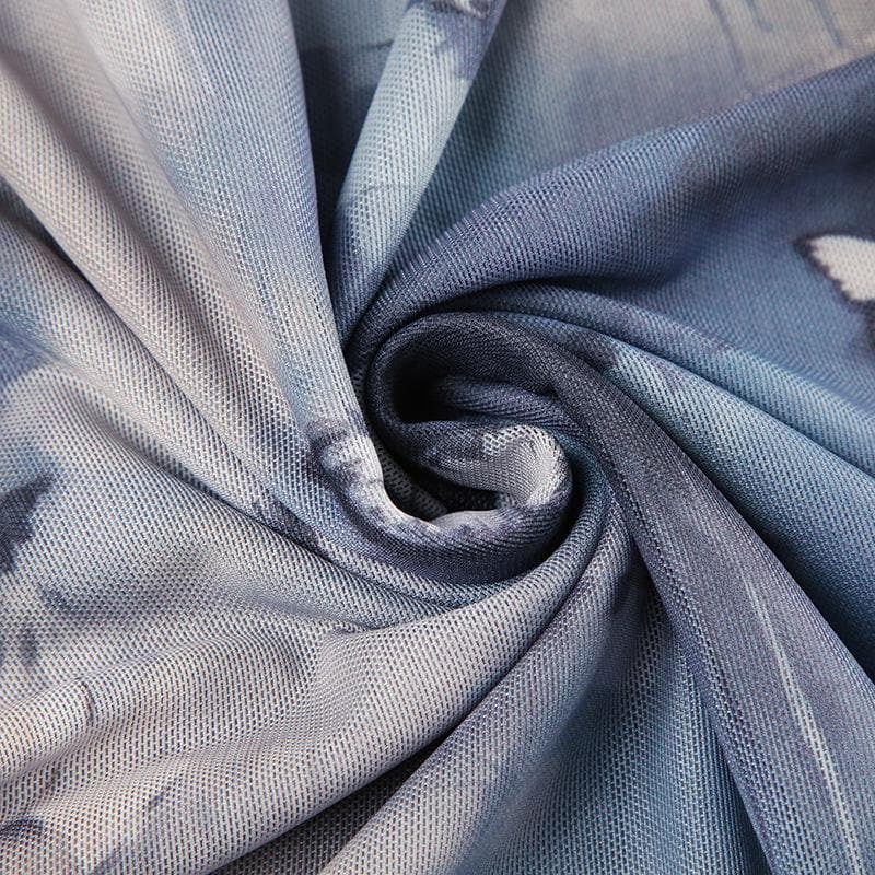 Butterfly print self tie cami maxi dress