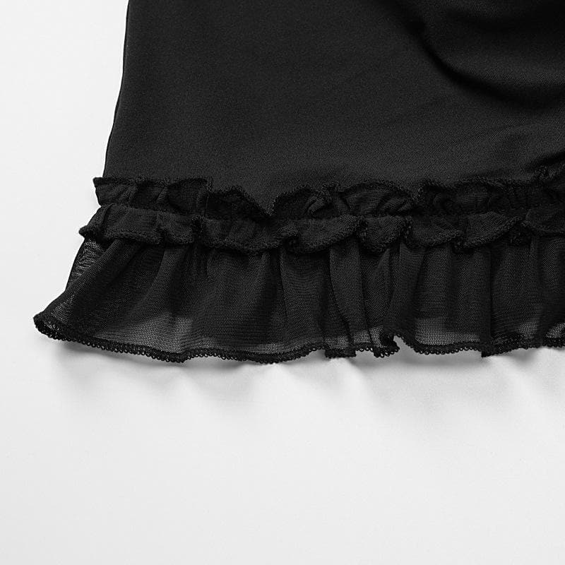Ruffle hollow out ruched backless cami cut out mini dress