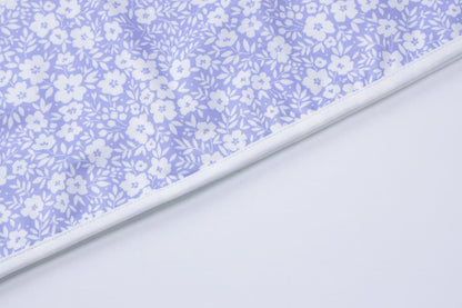 Flower print knotted backless tube mini dress