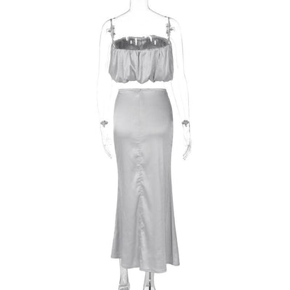 Ruched backless zip-up tube midi dress