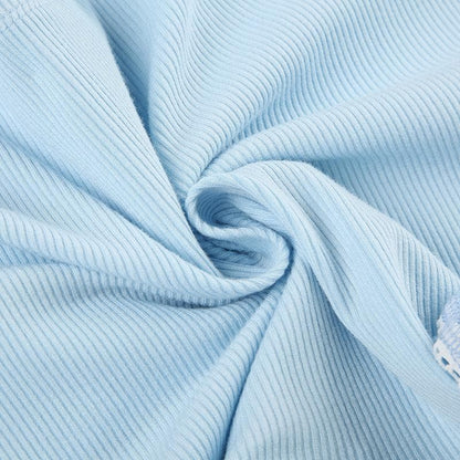 Ribbed bowknot solid backless cami top