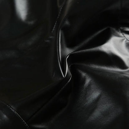 PU leather lace up short pant