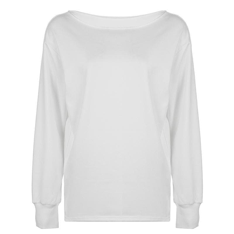 Long sleeve round neck solid top