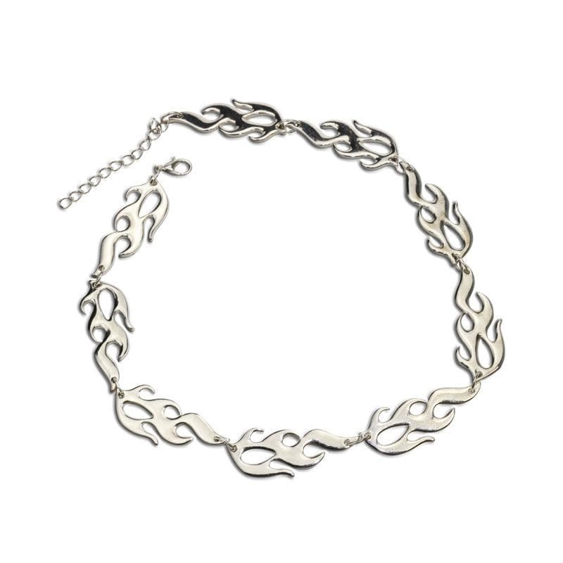 Flame decor metal chain bracelet