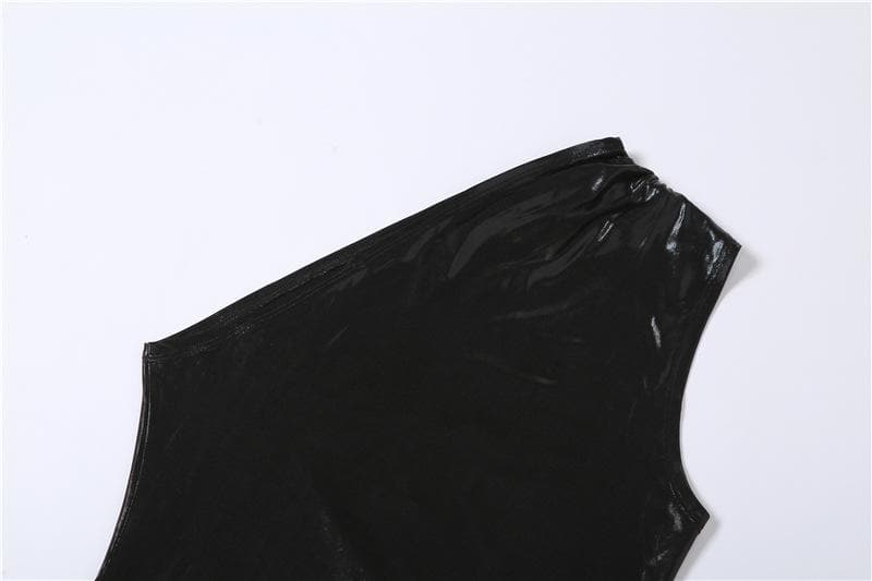 Metallic One-Shoulder Ruched Bodycon Mini Dress