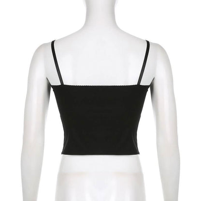 Sweetheart neck corset button cami top