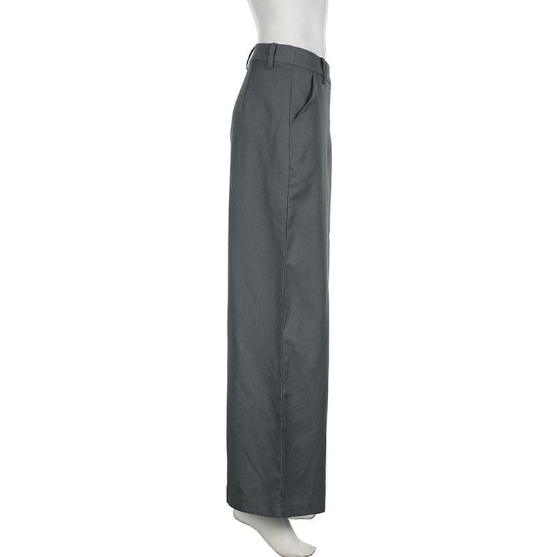 Zip-up wide leg medium rise pant