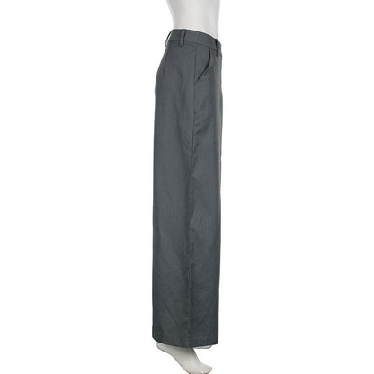 Zip-up wide leg medium rise pant