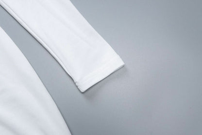 Long sleeve crewneck padded hollow out slit cut out maxi dress