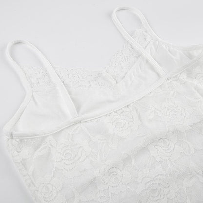 V neck lace backless cami top