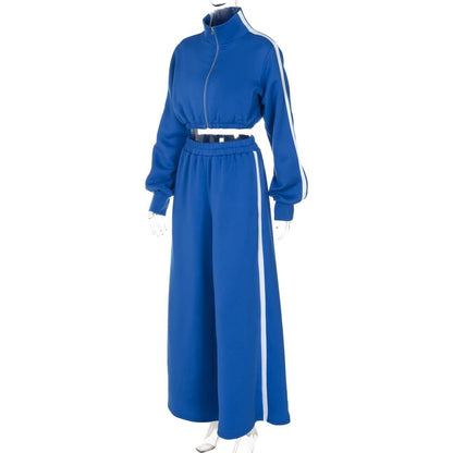 Long sleeve high neck zip-up sports pant set