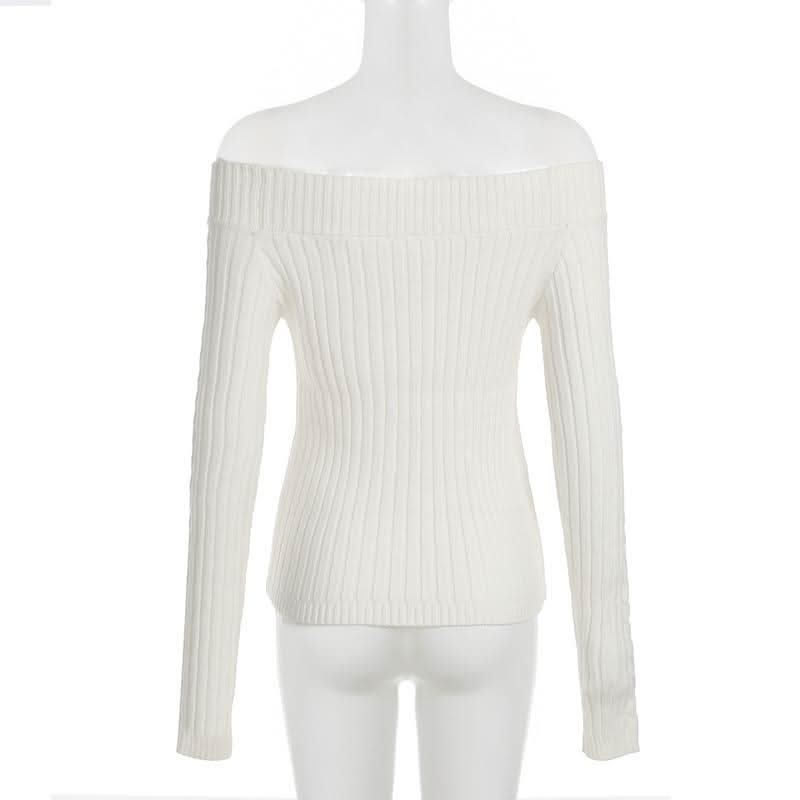 Off shoulder long sleeve sweater top