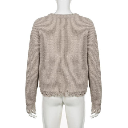 Hollow out crochet butterfly pattern long sleeve cut out top