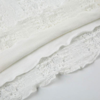 V neck long sleeve lace bowknot top