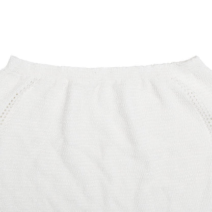V neck knitted cross back backless cami mini skirt set