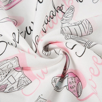 Sleeveless bowknot print crop top