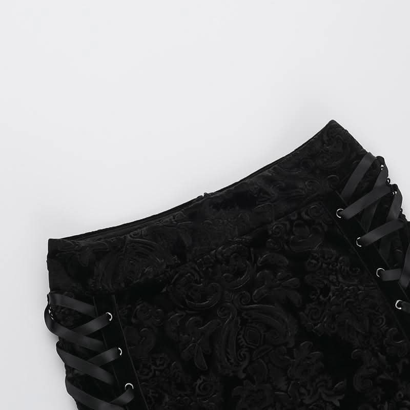 Lace hem lace up zip-up maxi skirt