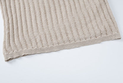 Long sleeve u neck knitted solid top
