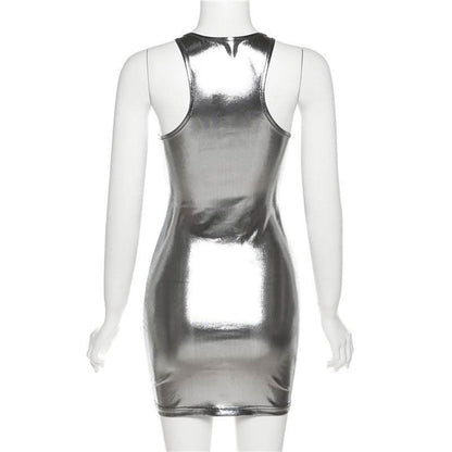 U neck solid cami mini dress