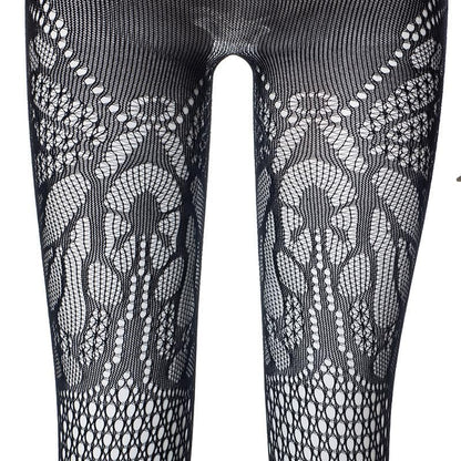 Butterfly pattern fishnet long sleeve solid jumpsuit