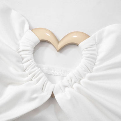 Halter hollow out sweetheart ring mini skirt set