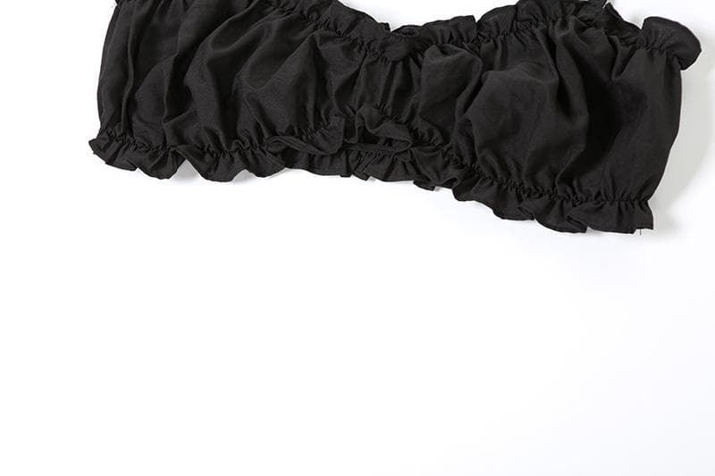 Smocked ruched low rise pant set