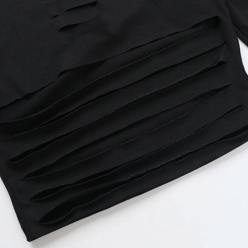 Long sleeve hollow out crop cut out top