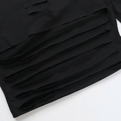 Long sleeve hollow out crop cut out top