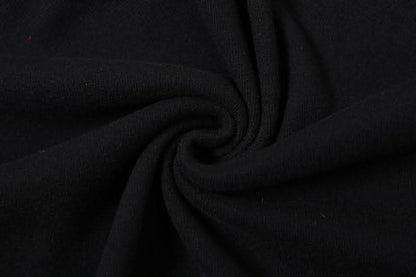 Flower applique off shoulder long flared sleeve slit mini dress-final-sale