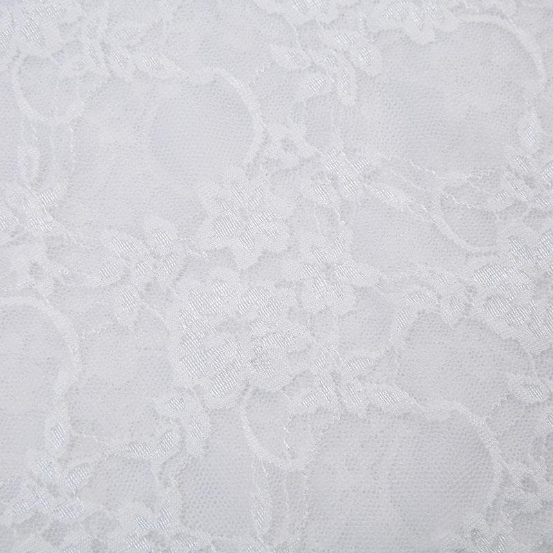 Long sleeve high neck lace see through top