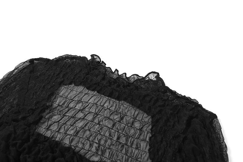 Long flared sleeve textured see through maxi dress