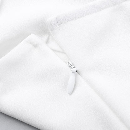 Bustier zip-up backless solid pleated tube mini dress