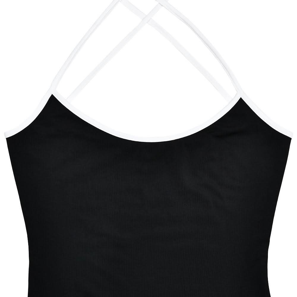 Cross back self tie u neck low cut cami maxi dress