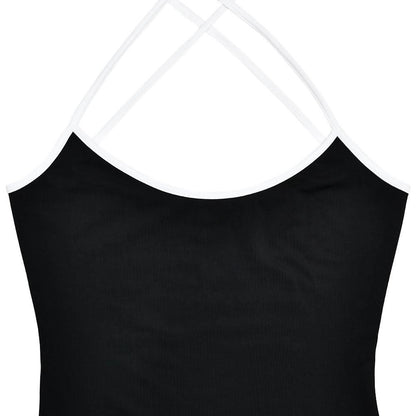 Cross back self tie u neck low cut cami maxi dress