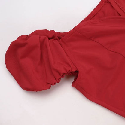 Off shoulder ruched knotted zip-up maxi dress