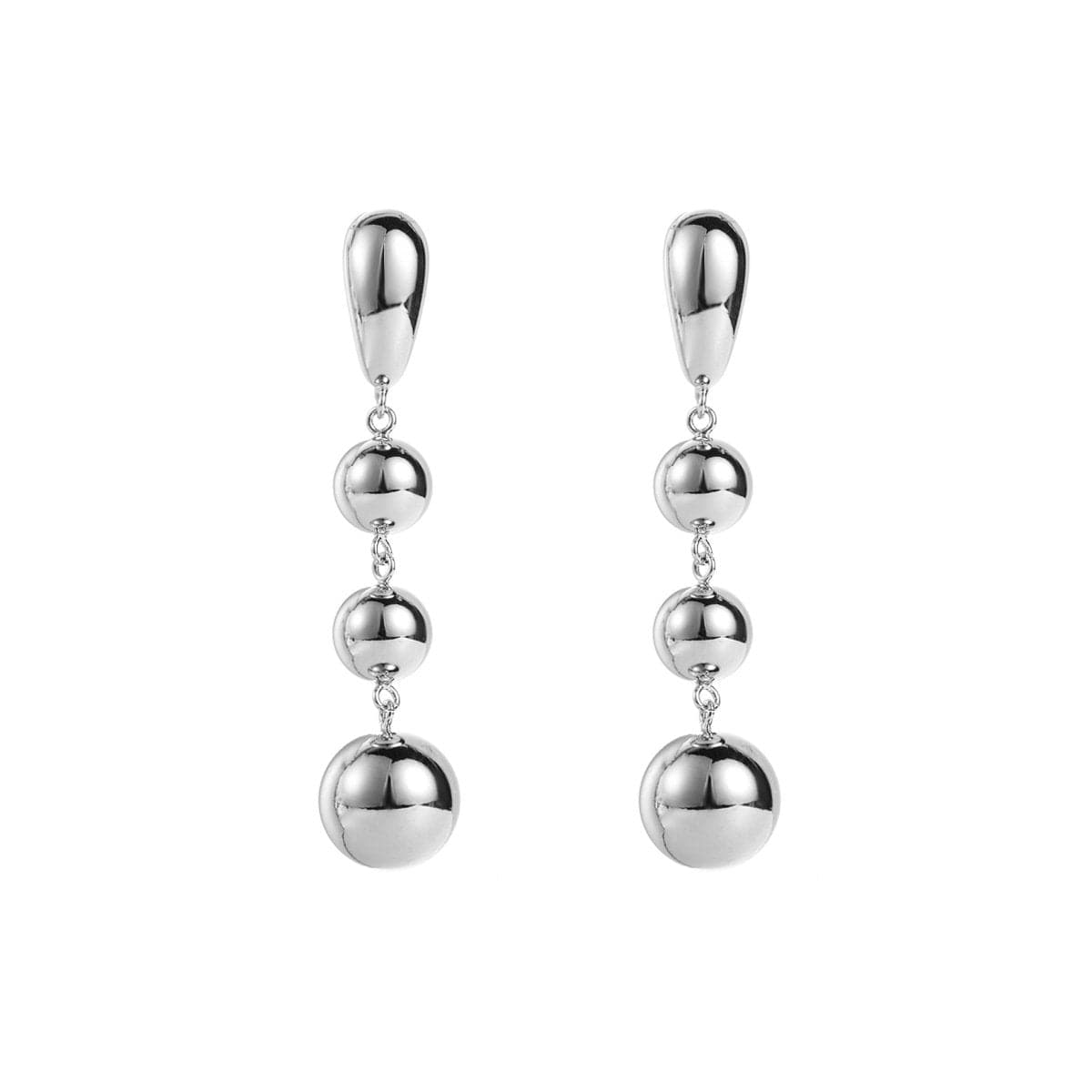Faux pearl pendant stud earrings