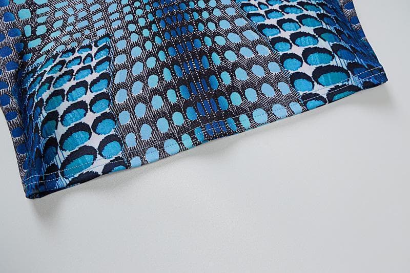 Wave point print short sleeve top