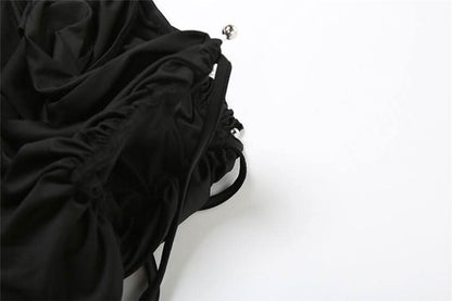 Cap sleeve ruched solid pant set