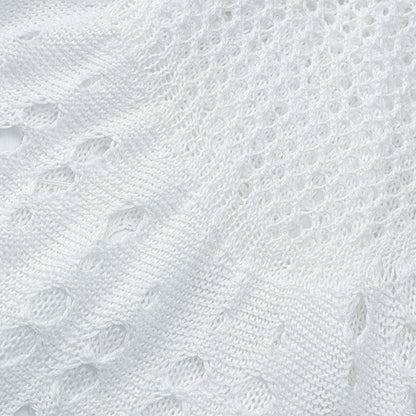 Halter knitted deep V neck see through mini dress