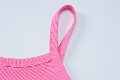 U neck ribbed solid cami maxi dress