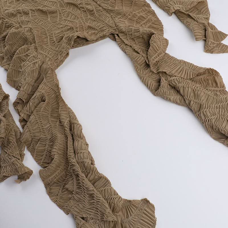 Gloves ruffle backless tube midi dress