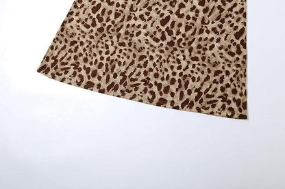 Leopard print cowl neck cami maxi dress