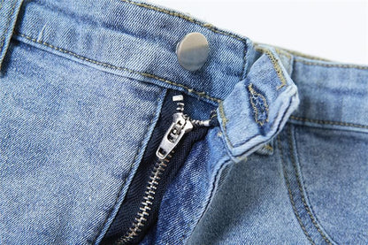 Button zip-up backless denim tube mini dress