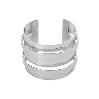 Layered open solid hollow out bracelet