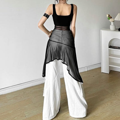 V neck mesh cami top