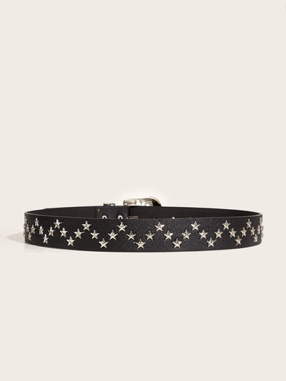 Star PU leather adjustable belt