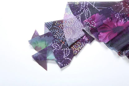 Halter cowl neck beaded sheer mesh print mini dress