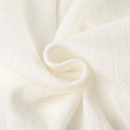 Bowknot textured long sleeve lace hem contrast crop top