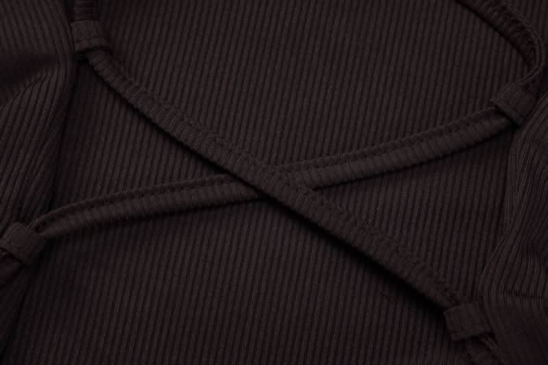 Long sleeve u neck ribbed solid maxi dress